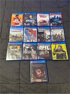 PS4 Game Lot 13 Games Call of Duty Cyberpunk Resident Evil Need for Speed